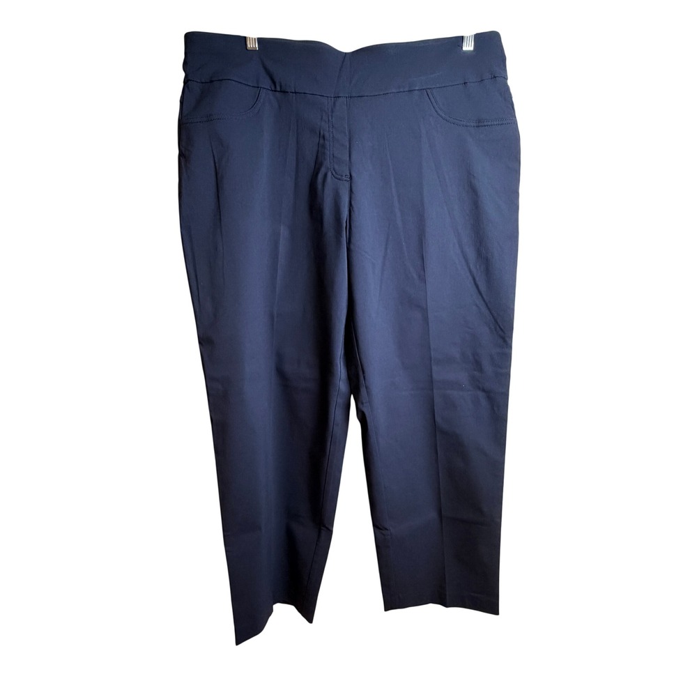 Ruby Road Women Pull On Pants 22W Navy Blue Stretch Career Comfort - Picture 1 of 10